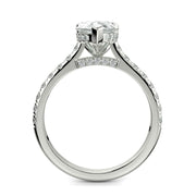 Madeline Pear Cut Pave Hidden Halo 4 Prong Claw Set Engagement Ring Setting - Nivetta